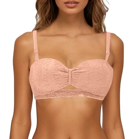 XJDJHC Womens Bras Half Cup Small Breast Up Bra For Ladies Strapless Large Support Sagging Thin Bra Classic