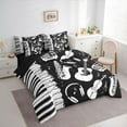 thumbnail image 3 of Feelyou Piano Guitar Teens Bedding Comforter Set 7pcs, Pop Music Style King Bedding Sets, 3 of 8