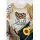 thumbnail image 1 of ABPHQTO Camiseta de manga corta con estampado gráfico de letras de animales de leopardo occidental caqui para mujer, 1 of 5