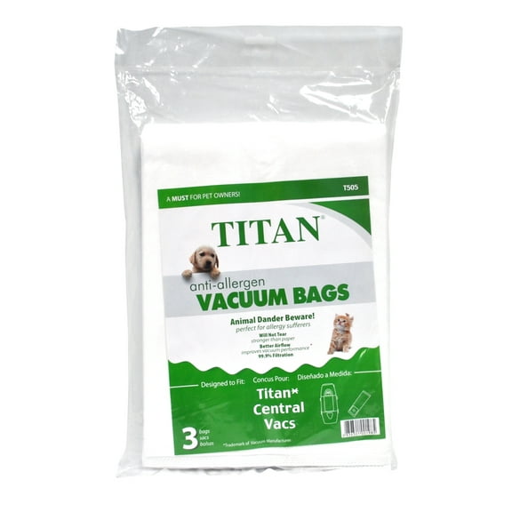 Envirocare Anti Allergen Vacuum Bags Designed To Fit Titan Central Vacuums T505