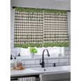thumbnail image 5 of Sheer Curtains 45 Inch Length, St. Patrick's Day Semi Sheer Curtains Light Filtering Window Treatment, Spring Shamrock Vintage Black White Plaid Privacy Voile Drapes for Living Room 52x45 Inch, 5 of 7