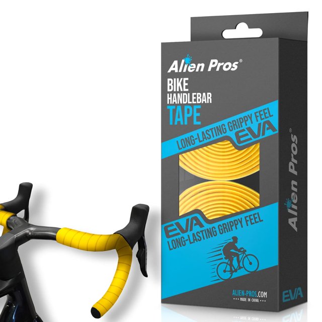 HAHDAXIA Bike Handlebar Tape EVA (Set of 2) Yellow - Enhance Your Bike Grip with These Bicycle Handle bar Tape - Wrap Your Bike for an Awesome Comfortable Ride (Set of 2, Yellow)