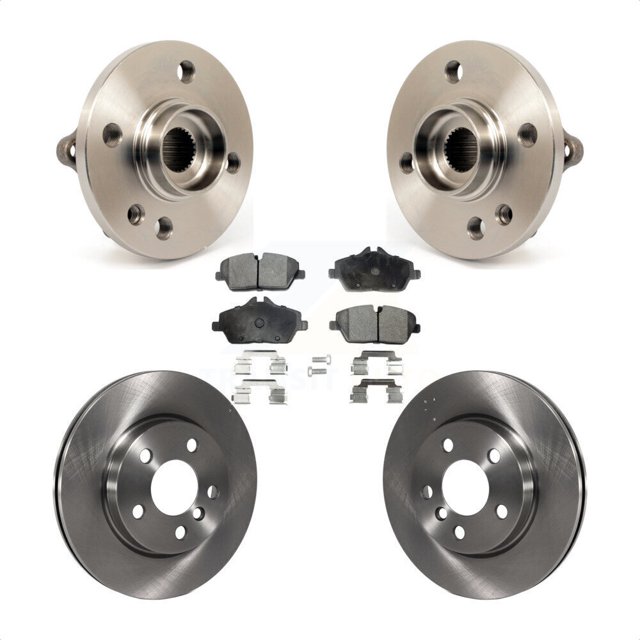 Transit Auto Front Hub Bearing Assembly Disc Brake Rotors and Semi-Metallic Pads Kit for Car 2014-2015 Mini Cooper 1.6L with 5 Lug Wheels 280mm Diameter Rotor KBB-105199