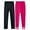 black+rose red, variant on 2 Pack Girls Fleece Leggings Toddler Warm Winter Fleece Lined Leggings for Girls in 2-13 Years
