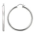 thumbnail image 2 of JewelStop 925 Sterling Silver Hoop Earrings - 40 mm (1.57 Inch.) X 4 mm (0.16 Inch.), 2 of 5