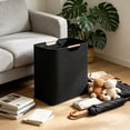 thumbnail image 5 of Linnome Cotton Linen Laundry Basket Foldable Large Capacity Clothes Hamper with Wood Handles Breathable Dirty Clothes Bin for Bedroom Bathroom Closet, 5 of 6