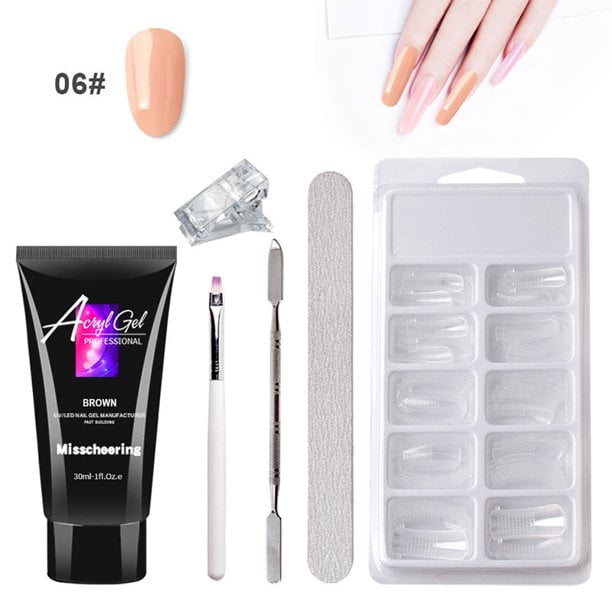 Noctfls Poly Extension Gel Nail Kit UV Acryl Builder All In One Kit for Nail Manicure Starter Kit DIY at Home