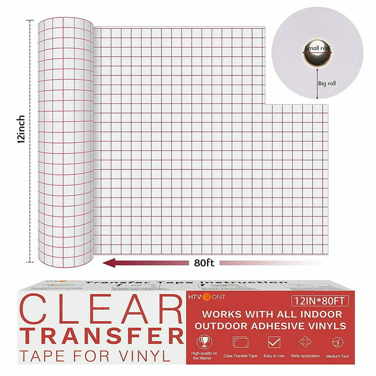 Transfer Paper w/Grid- Perfect Alignment of Cameo or Cricut Self Adhesive  Vinyl for Decals, Signs, Walls, Windows transfer tape