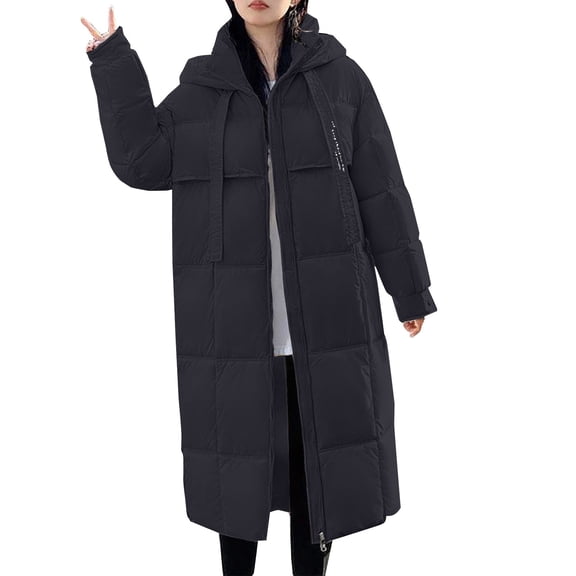 Niaviben Puffer Jacket Womens with Hood Zip Up Jackets for Women Plus Size Puffer Jacket Women Womens Lightweight Jacket Women's Winter Coats Winter Coat Women's Coats Black L