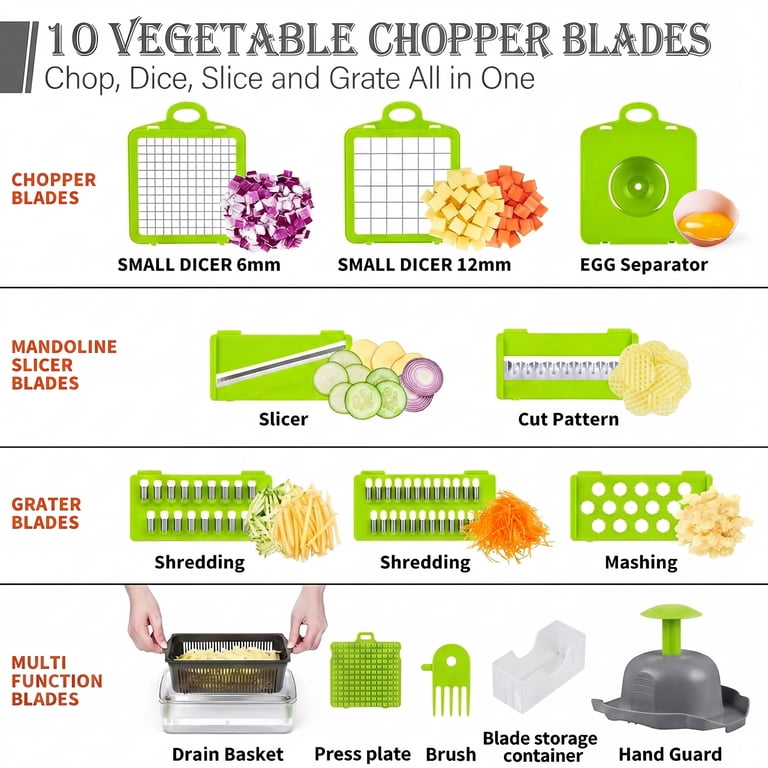 Ambler 10-in-1 Vegetable Chopper with 8 Blades photo 5
