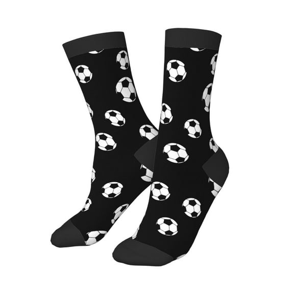 Kids Girls Boys Socks - Cute soccer balls black Comfort Breathable Crew Socks for Boys Girls Kids, Soft Athletic Running Socks for Boys Socks 6-10 Years Old