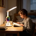 thumbnail image 5 of LED Desk Lamp with Clock & Temperature Display, Dimmable Multi-Color Modes, Eye Care Light, Pen Holders, Touch Control, Space-Saving Design, 5 of 5