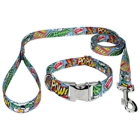Country Brook Petz® Premium Comic Pop Dog Collar and Leash, Medium