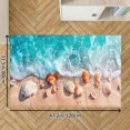 thumbnail image 2 of Ocean Waves And Seashells Pattern Soft Small Velvet Area Rugs Non Slip Indoor Floor Carpet for Living Room Bedroom Decor, 2 of 5