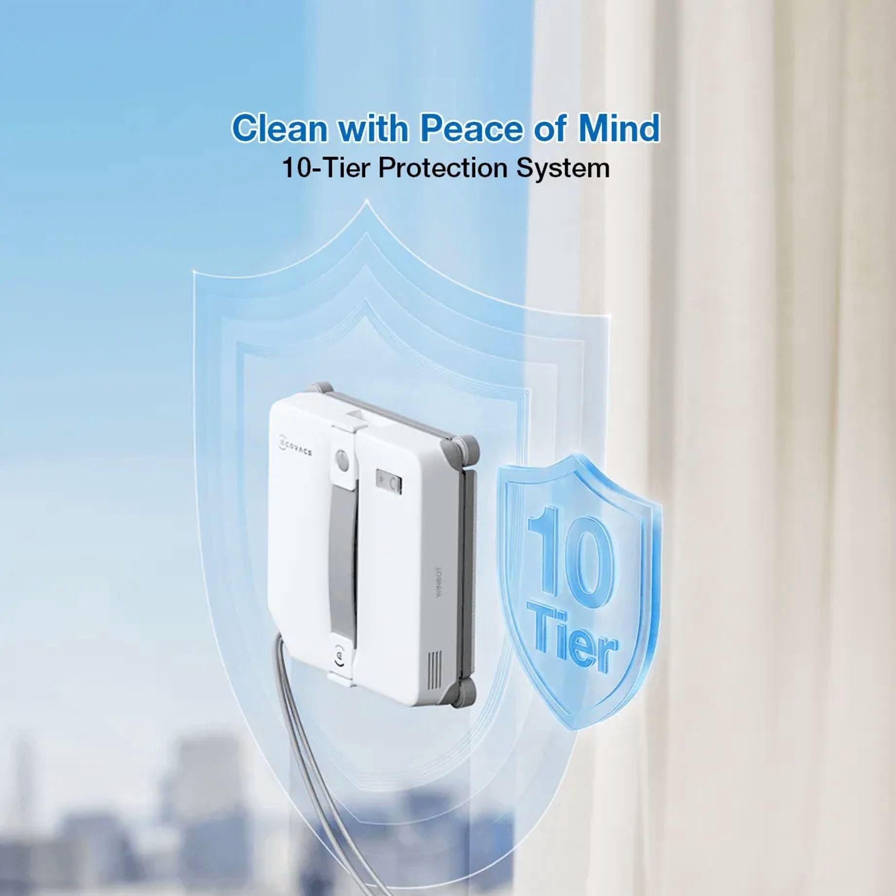 ECOVACS WINBOT MINI2 Window Cleaning Robot with 6 Modes, WIN-SLAM 4.0, for Windows, Mirrors & Glass Doors