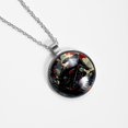 thumbnail image 4 of Motorcycle Glass Design Circle Pendant Necklace - Stylish Jewelry for Women, 4 of 5