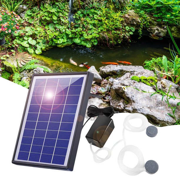 Bomba de oxígeno solar 10V 5W Bomba de aireador solar para acuario Estanque al aire libre Hugtrwg Para estrenar