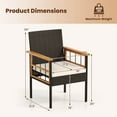 thumbnail image 3 of Costway 4PCS Patio Dining Chairs with Removable Padded Cushion, Acacia Wood Armrests, 3 of 8