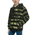 thumbnail image 2 of Kll Unisex Kids Boys Girls Hooded Pocket Pullover Hoodies-American Flag Camo, 2 of 9