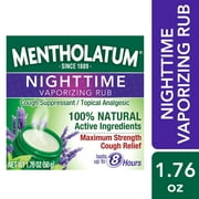 Mentholatum Nighttime Vaporizing Rub, Maximum Strength Cough Relief, 1.76 oz