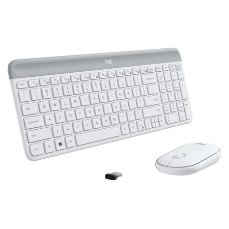 Logitech - MK470 Full-size Wireless Scissor Keyboard and Mouse Bundle for Windows with Quiet clicks - Off-White