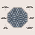 thumbnail image 4 of JONATHAN Y SANTA MONICA 5' Octagon Area Rug, Trebol Moroccan Trellis Textured Weave - Navy/Gray, SMB109D-5TGN, 4 of 5