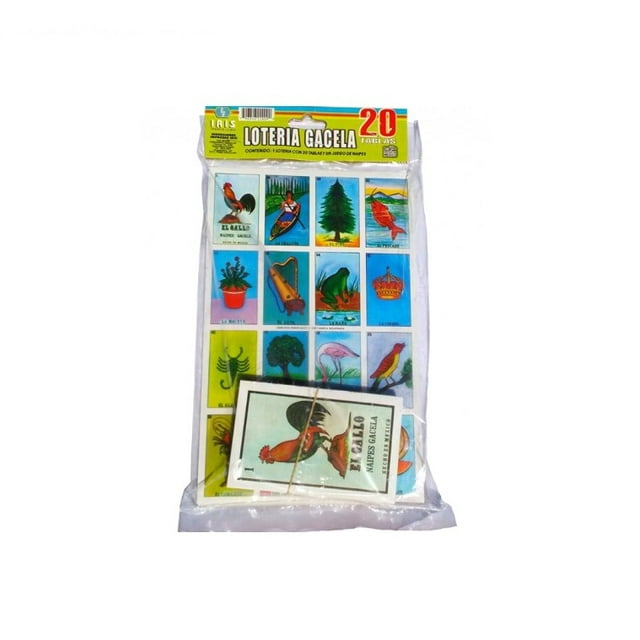Loteria Tradicional Mexicana Gacela 2 Juegos con 20 Tablas c/u