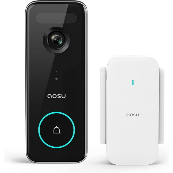 AOSU 5MP Wireless Doorbell Camera, Video Doorbell with No Subscription Needed, AI Motion Detection, Two-Way Audio, Color Night Vision, 180-Day Battery, Alexa & Google Assistant Compatible