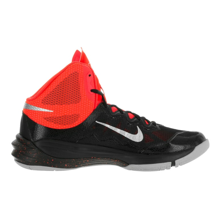 Nike Men's Prime Hype Df Ii Silver/Bright Crimson High-Top Basketball Shoe - 9M -