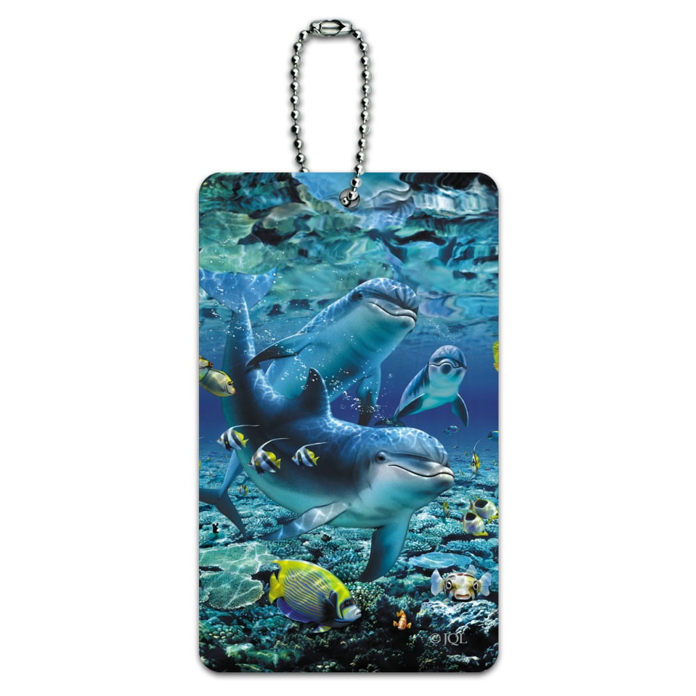 Coral Reef Diving Dolphin Pals Diving Luggage Card Suitcase Carry-On ID ...