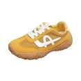 thumbnail image 2 of pwidon Women's Trainer Sneakers Mesh Suede Patchwork Lace Up Platform Retro Lightweight Walking Casual Athletic Shoes Yellow 6.5, 2 of 4
