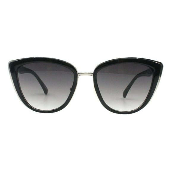 Women's Sunglasses Butterfly Double Frame Fashion Shades UV400 Black Silver