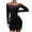 Black, variant on Fesfesfes Women Gowns Leakage Shoulder Long Sleeve Lace Fashion Slim Party Club Dresses Under $10