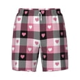 thumbnail image 4 of Lsque Mens Swim Trunks Heart Plaid Pattern - Bathing Suit Compression Liner - Beach Swim Shorts Swimwear - (S-3XL) - Stretch Quick Dry -X-Large, 4 of 9