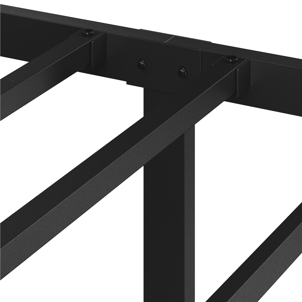 Fullfurnique Cadre de Lit en Métal Moderne avec Tête et Pied de Lit Cintrés, Simple, Noir