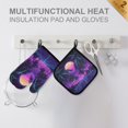 thumbnail image 4 of Yayeee Oven Mitts and Pot Holder Set of 4 Heat Resistant Kitchen Gloves Baking Hot Pad, Green Digital Art, 4 of 5