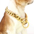 thumbnail image 3 of GHSDFBB Dogs Plated Gold Stainless Steel Curb Cuban Link Chain Necklace 12"-36" (12"), 3 of 7