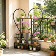 thumbnail image 2 of Wisfor 2PCS Heart-shape Plant Stand Flower Pots Basket Hanging Display Shelf Rack Outdoor Garden, 2 of 12