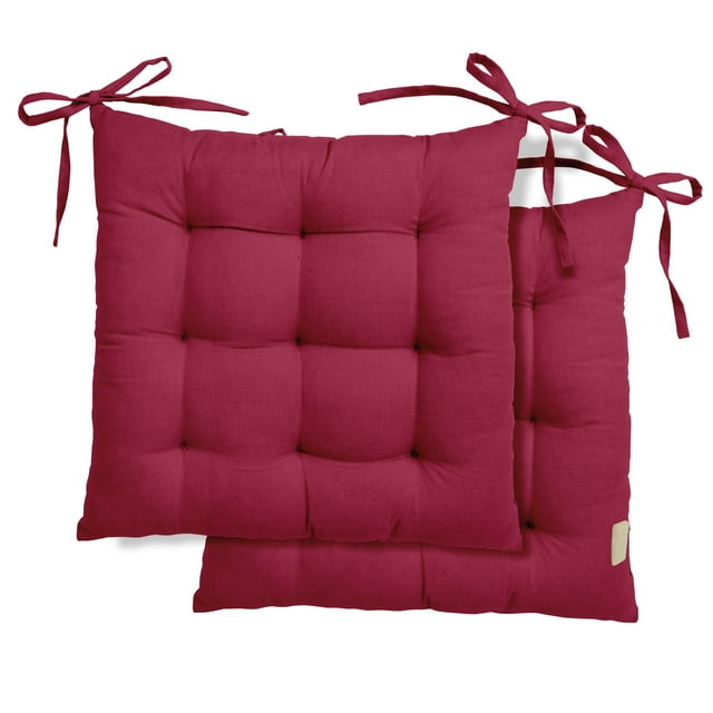 Vargottam Set of 2 Comfortable Chair Pads Seat Cushion with Full-Length Ties for Non-Slip Support Polyester Filling for Dining | Office | Kitchen Reduces Pressure & Washable