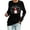 Black, variant on Aayomet Cute Tops For Women Womens Plus Size Long Sleeve Tunic Crewneck Colorblock Striped Tee Shirt,Gray XL