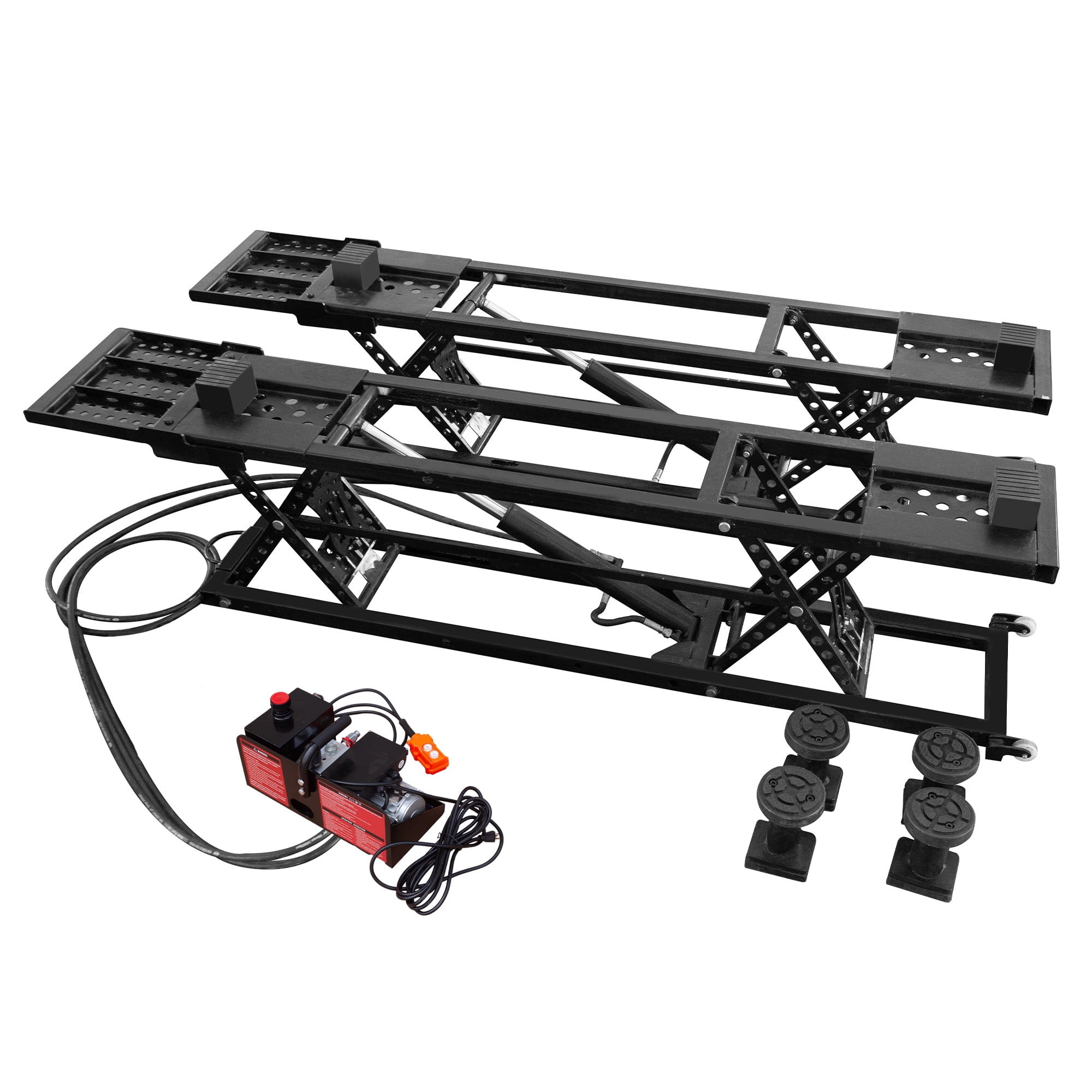 LZBEITEM Portable Car Lift 7000 LBS  26.8" Max. Height, 2-Pack Heavy-Duty Carbon Steel Truck Lift with 120V Power Unit, Automatic Car Lift Jack for Home Garage