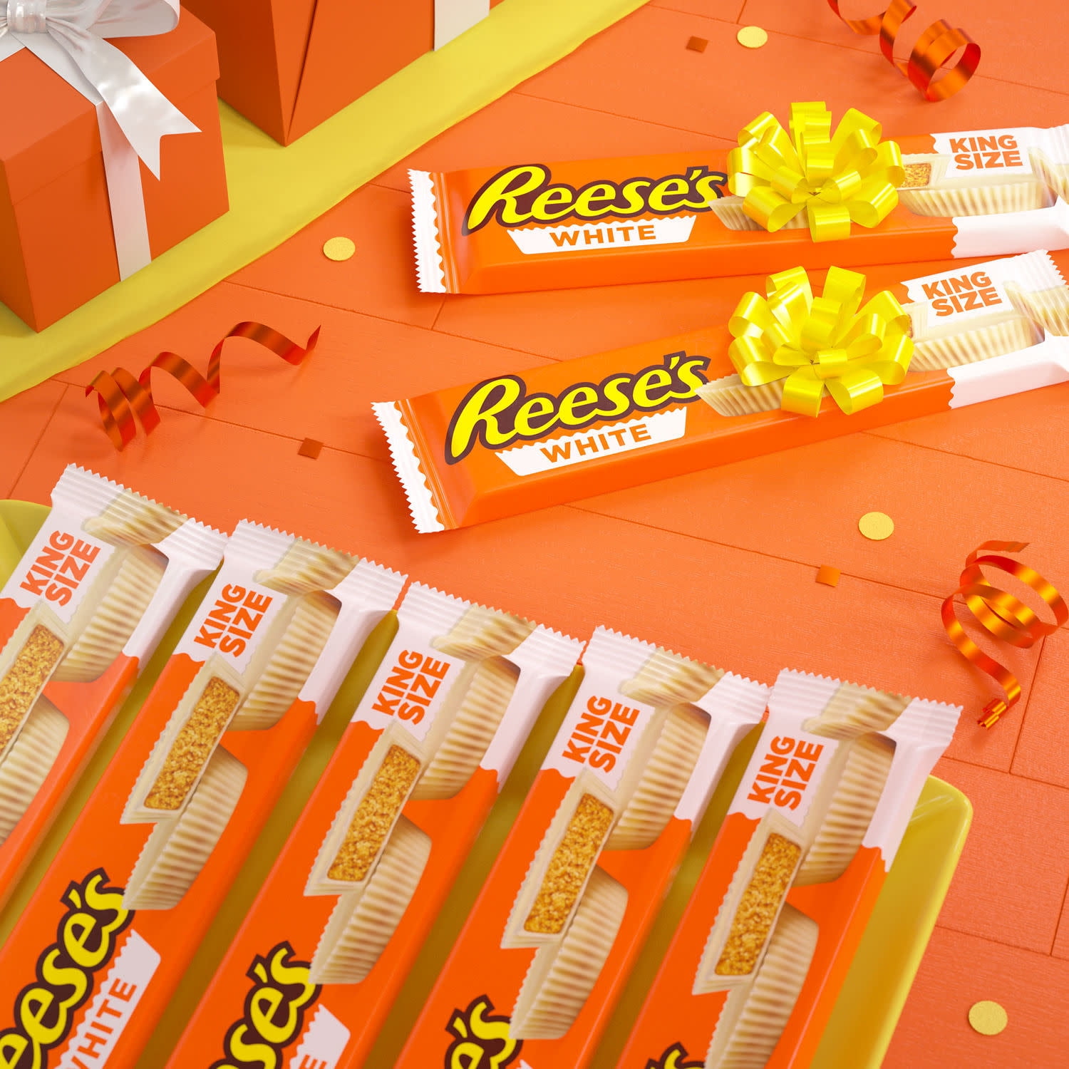 Reese's White Creme King Size Peanut Butter Cups Candy, Packs 2.8 oz, 18 Count