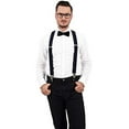 thumbnail image 2 of FEDPOP Mens Suspenders Heavy Duty Braces Strong Metal Clips X-Back Men's Straps Black, 2 of 8