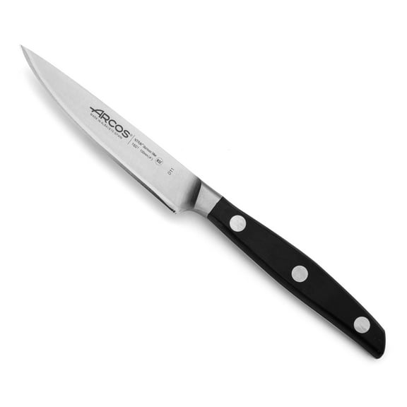 ARCOS Manhattan Series 4" Paring Knife, Stainless Steel, Black Ergonomic Handle