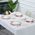 thumbnail image 5 of 15.4" Round Placemat Set of 1 Polyester Fabric Place Mats Non-Slip Dining Kitchen Table Mats for Kitchen Party Decor Red Flowers and Leaves, 5 of 5