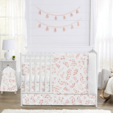 Sweet Jojo Designs Botanical Blush Pink Girl Crib Bedding + BreathableBaby Breathable Mesh Liner Sweet Jojo Designs Botanical Blush Pink Girl Crib Bedding + BreathableBaby Breathable Mesh Liner