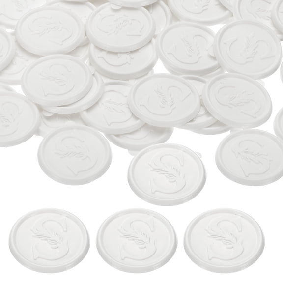 Uxcell Wax Seal Stickers White, 50pcs Envelope Sealing Adhesive Backing Letter S