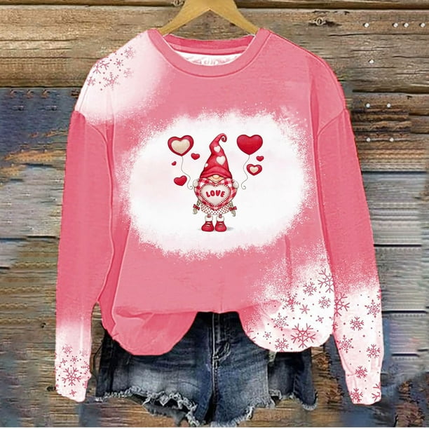 zanvin Valentine's Day Sweatshirt for Women Love Heart Tee Shirts