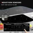 thumbnail image 5 of Equator 36" Electric Hybrid CERAMIC-INDUCTION 5 Burner Cooktop 9 Power 220V in Black, 5 of 16