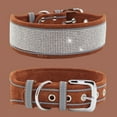 thumbnail image 3 of DEBGFS Collier Réfléchissant pour Animaux Collier pour Chien avec Strass Collier Réfléchissant en Suède pour Chiens Moyens et Grands, Marron, P, 3 of 6